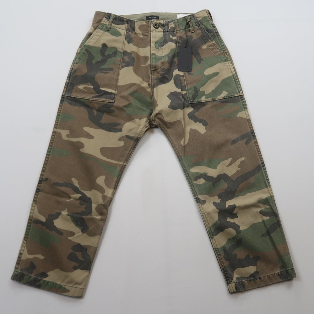 R13 Camo Utility Drop Crotch Pants Size 24 NWT